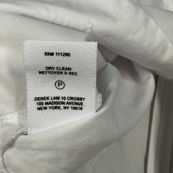 NWT Derek Lam 10 Crosby Noe Puff-Sleeve Peplum Top in Optic White Size 12 - Picture 6 of 7